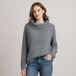 KIMCHI BLUE Loose Cable Knit Gray Cowlneck Sweater, Size M